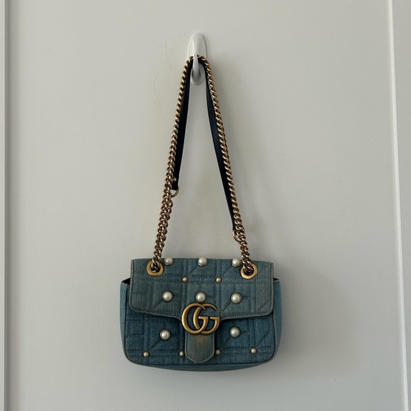VINTAGE DENIM GUCCI BAG - Picture 3 of 9